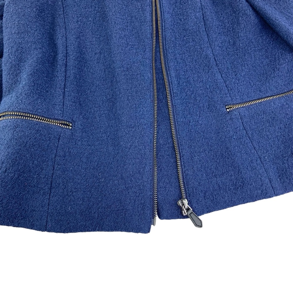 Talbots Asymmetrical Zip Front Blazer Jacket in Navy Blue - Picture 5 of 6
